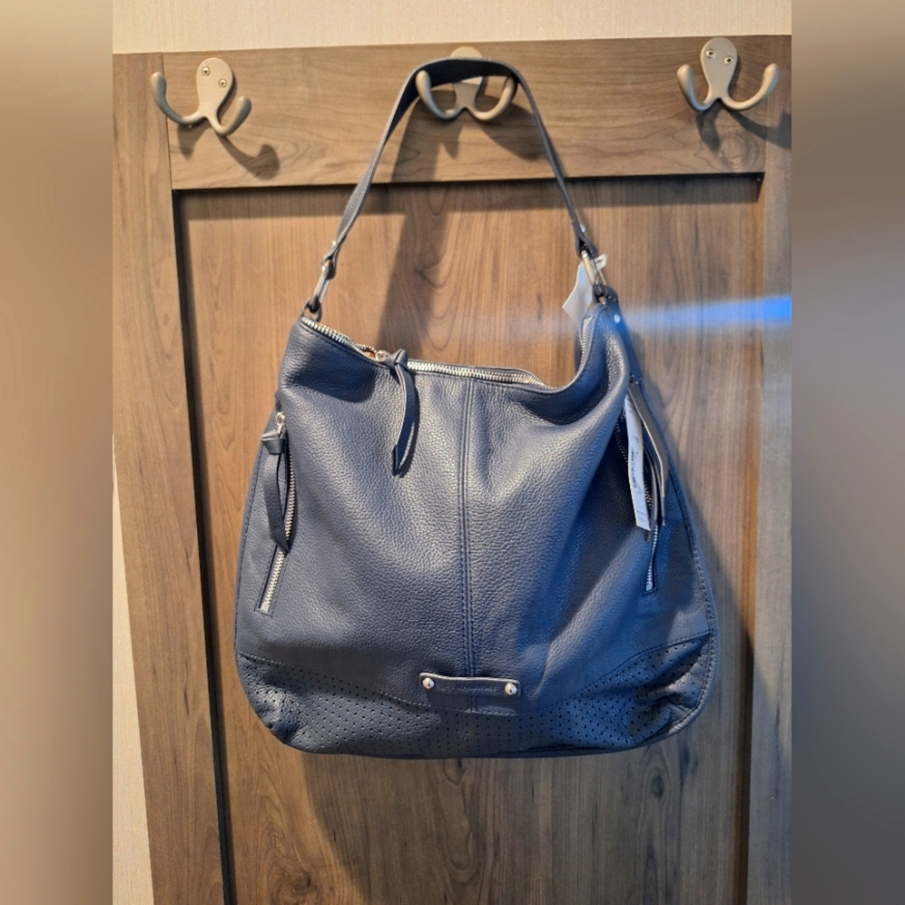 Navy Blue B. Makowski Shoulder Bag